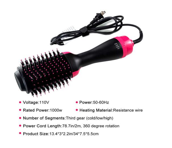 Rotating Hair Brush Curler and Dryer