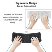 Portable Leather folding Mini Bluetooth Keyboard