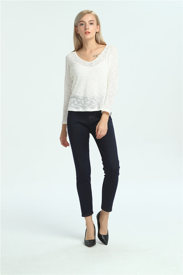 Thermal Fleece Denim Jeggings